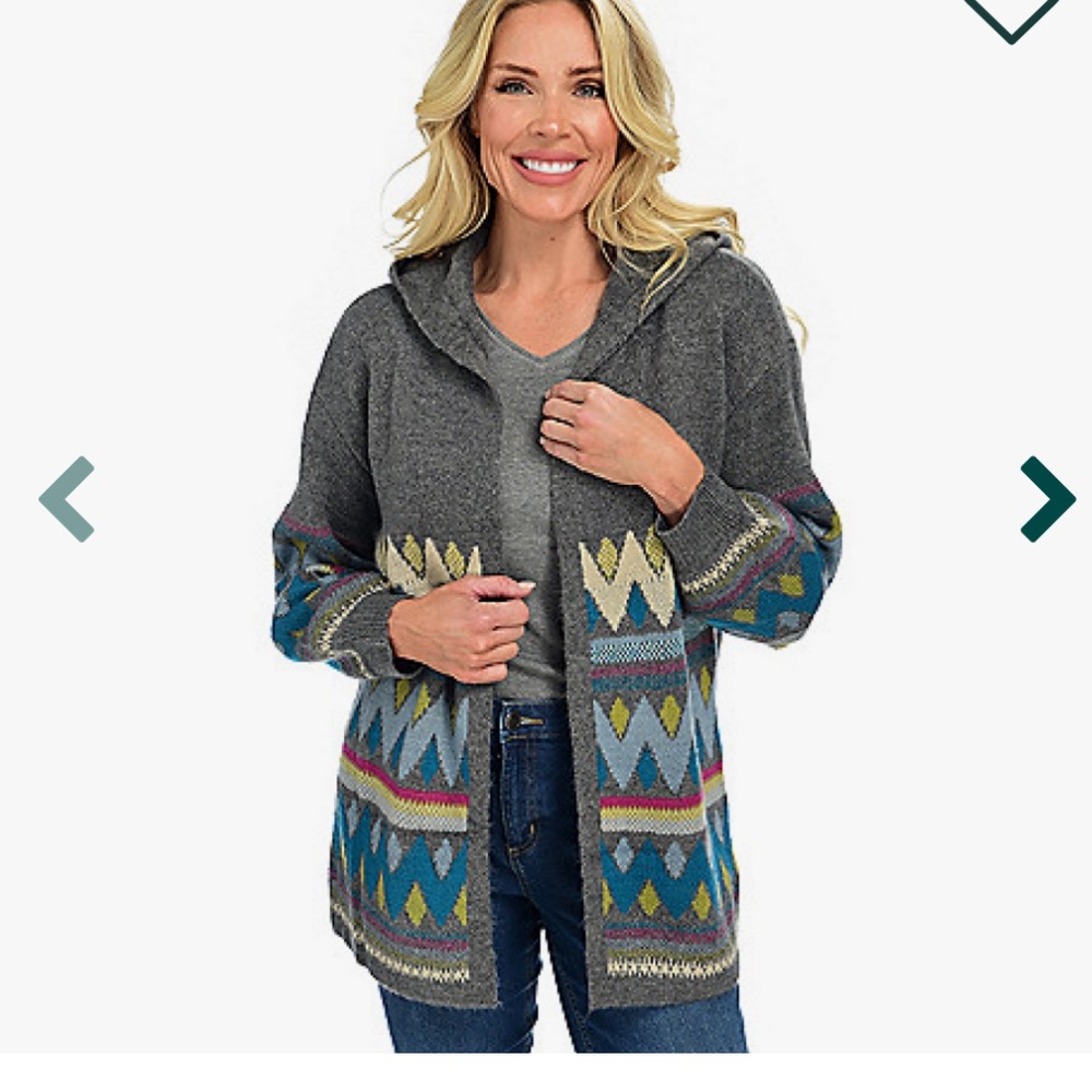 Women’s Christopher &‎ Banks Striped Hooded Cardigan